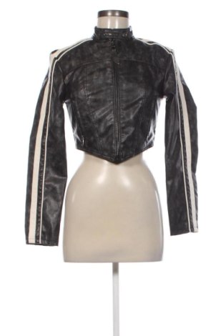Geacă de piele pentru femei Bershka, Mărime XS, Culoare Negru, Preț 109,99 Lei, #136423344
