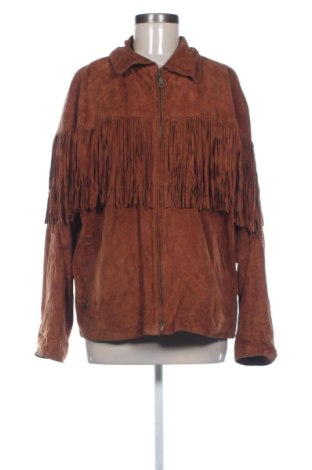 Geacă de piele pentru femei Unbranded, Mărime XL, Culoare Maro, Preț 260,66 Lei