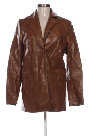 Damen Lederjacke Weekday, Größe M, Farbe Braun, Preis 23,00 €