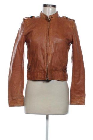 Damen Lederjacke Zara, Größe M, Farbe Orange, Preis 45,46 €