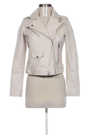 Geacă de piele pentru femei Zara, Mărime XS, Culoare Ecru, Preț 129,99 Lei