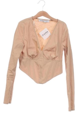 Bluză de femei Bershka, Mărime XS, Culoare Bej, Preț 51,00 Lei