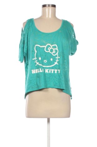 Damen Shirt Hello Kitty, Größe XL, Farbe Grün, Preis 10,00 €, #136585767