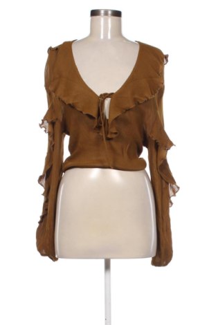 Дамска блуза Zara, Размер M, Цвят Кафяв, Цена 14,31 €