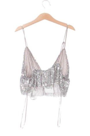 Γυναικείο τοπ Pull&Bear, Μέγεθος M, Χρώμα Ασημί, Τιμή 17,99 €