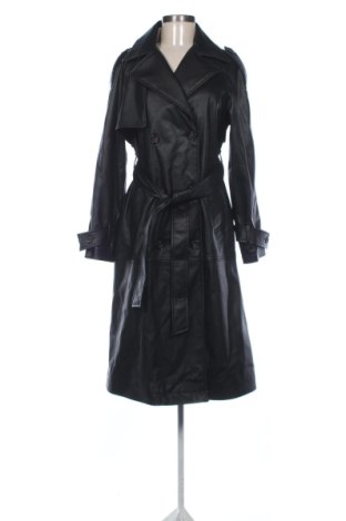 Damen Ledermantel Bershka, Größe M, Farbe Schwarz, Preis 110,00 €