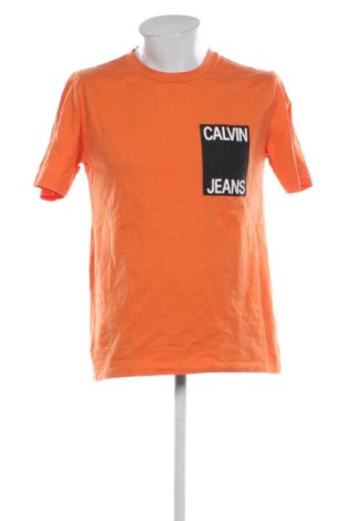 Męski T-shirt Calvin Klein Jeans, Rozmiar L, Kolor Pomarańczowy, Cena 91,99 zł