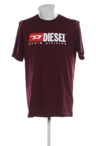 Męski T-shirt Diesel, Rozmiar XXL, Kolor Czerwony, Cena 263,99 zł