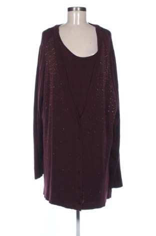 Damen Strickjacke Selection By Ulla Popken, Größe 3XL, Farbe Rot, Preis € 55,49