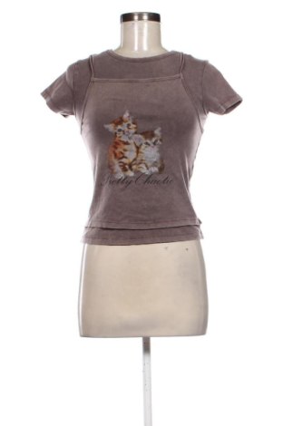Дамска тениска Zara, Размер M, Цвят Кафяв, Цена 5,76 €