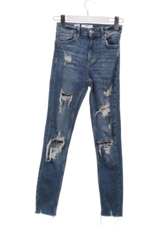 Dámske džínsy  Bershka, Veľkosť XXS, Farba Modrá, Cena  15,00 €, #136591028