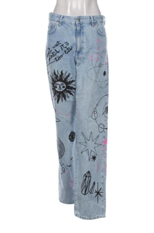 Blugi de femei Bershka, Mărime M, Culoare Albastru, Preț 77,00 Lei, #136653810