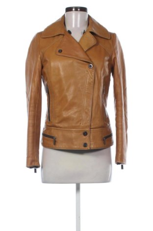 Geacă de piele pentru femei Unbranded, Mărime S, Culoare Portocaliu, Preț 260,66 Lei, #136631537