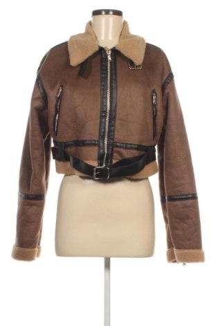 Geacă de piele pentru femei Unbranded, Mărime S, Culoare Maro, Preț 172,52 Lei, #136656866