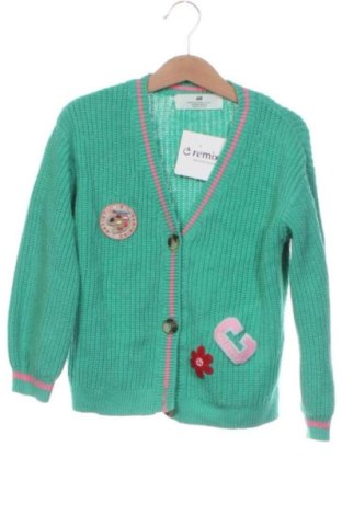 Kinder Strickjacke H&M, Größe 4-5y/ 110-116 cm, Farbe Grün, Preis 9,00 €