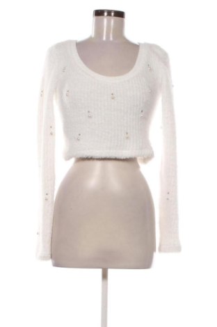 Pulover de femei Bershka, Mărime M, Culoare Alb, Preț 78,20 Lei, #136700106