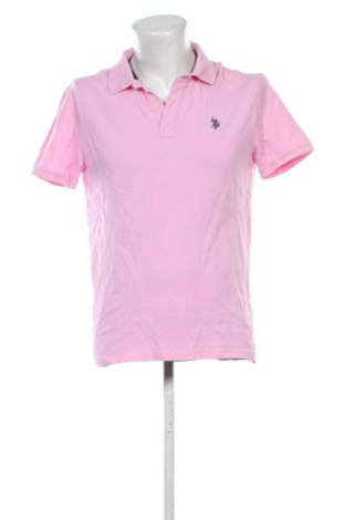 Męski T-shirt U.S. Polo Assn., Rozmiar L, Kolor Różowy, Cena 122,99 zł, #136745094