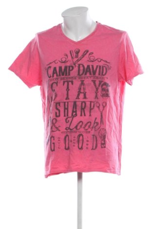 Męski T-shirt Camp David, Rozmiar XL, Kolor Różowy, Cena 57,99 zł, #136769381