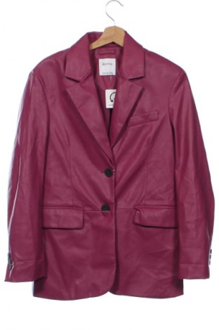 Geacă de piele pentru femei Bershka, Mărime XS, Culoare Mov, Preț 187,99 Lei, #132099065