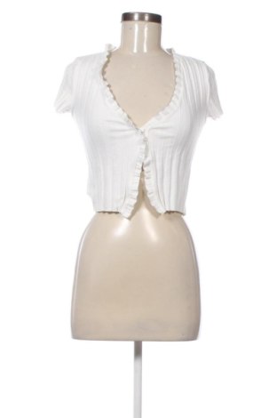 Cardigan de damă Bershka, Mărime S, Culoare Alb, Preț 23,99 Lei, #136850337