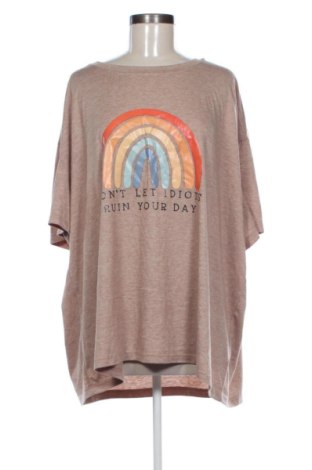 Γυναικείο t-shirt SHEIN, Μέγεθος 4XL, Χρώμα Καφέ, Τιμή 9,99 €, #136805925
