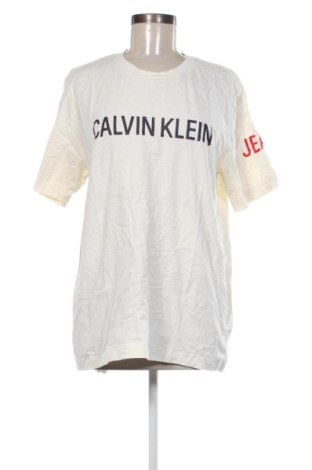 Damski T-shirt Calvin Klein, Rozmiar XL, Kolor ecru, Cena 101,99 zł, #136823333