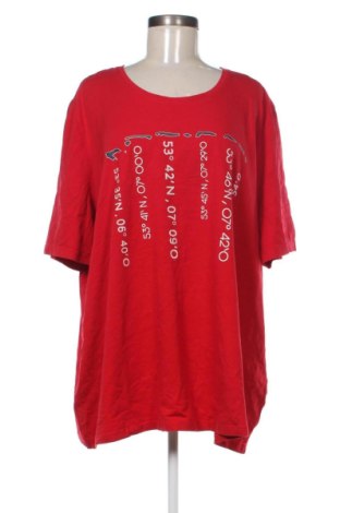 Tricou de femei Ulla Popken, Mărime 4XL, Culoare Roșu, Preț 66,99 Lei, #136871471