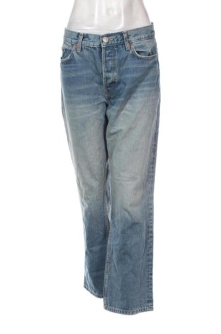 Blugi de femei Zara, Mărime L, Culoare Albastru, Preț 36,99 Lei, #136833371