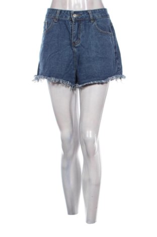 Pantaloni scurți de femei SZACHOWNICA, Mărime L, Culoare Albastru, Preț 52,54 Lei, #136853347