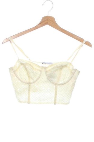 Дамски топ Zara, Размер XXS, Цвят Екрю, Цена 12,00 €, #136784229