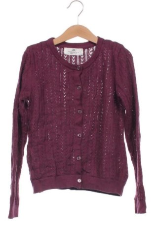 Kinder Strickjacke H&M, Größe 6-7y/ 122-128 cm, Farbe Lila, Preis 6,99 €, #136817926
