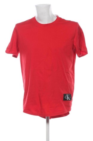 Męski T-shirt Calvin Klein Jeans, Rozmiar XL, Kolor Czerwony, Cena 107,17 zł, #136820686