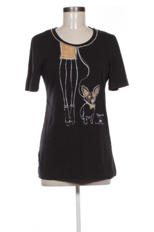 Damski T-shirt Elisabetta Franchi, Rozmiar M, Kolor Czarny, Cena 257,21 zł, #136859376