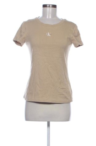 Γυναικείο t-shirt Calvin Klein Jeans, Μέγεθος S, Χρώμα  Μπέζ, Τιμή 23,99 €, #136929747