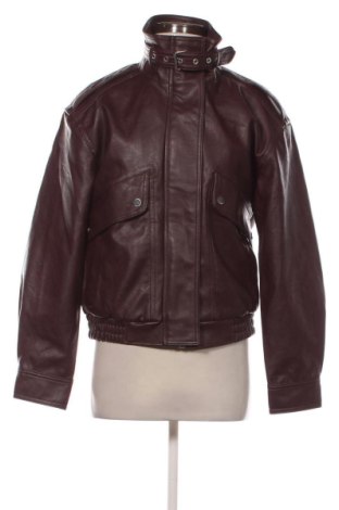 Geacă de piele pentru femei Bershka, Mărime M, Culoare Roșu, Preț 251,99 Lei, #136961765