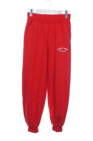 Damskie spodnie sportowe Bershka, Rozmiar XS, Kolor Czerwony, Cena 69,66 zł, #136905384