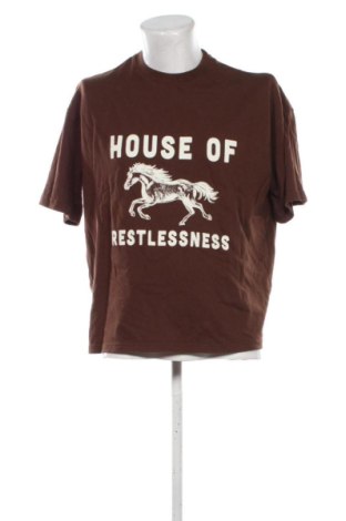 Męski T-shirt Zara, Rozmiar S, Kolor Brązowy, Cena 53,99 zł, #136870994