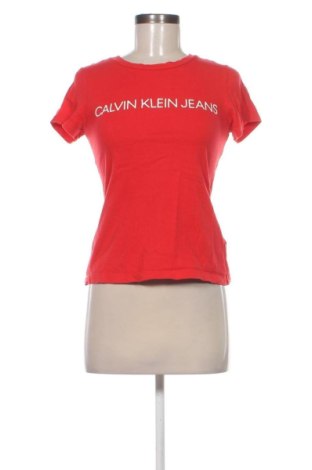 Damski T-shirt Calvin Klein, Rozmiar XS, Kolor Czerwony, Cena 93,14 zł, #137033023