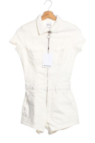 Women's short jumpsuit Bershka, Μέγεθος XXS, Χρώμα Εκρού, Τιμή 27,99 €, #136945170