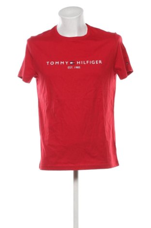 Męski T-shirt Tommy Hilfiger, Rozmiar L, Kolor Czerwony, Cena 177,99 zł, #136946043