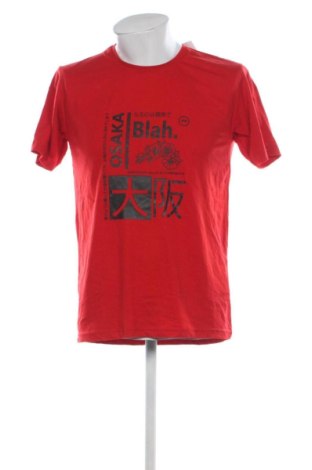 Męski T-shirt FullaModa, Rozmiar L, Kolor Czerwony, Cena 43,99 zł, #137003881