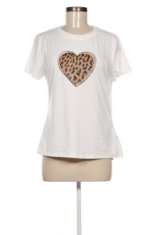 Γυναικείο t-shirt SHEIN, Μέγεθος L, Χρώμα Λευκό, Τιμή 9,99 €, #132404110