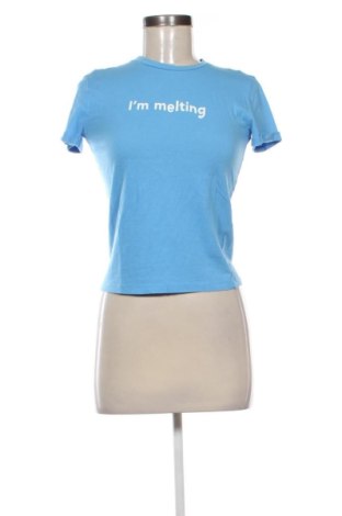Γυναικείο t-shirt Pull&Bear, Μέγεθος S, Χρώμα Μπλέ, Τιμή 11,62 €, #137119093