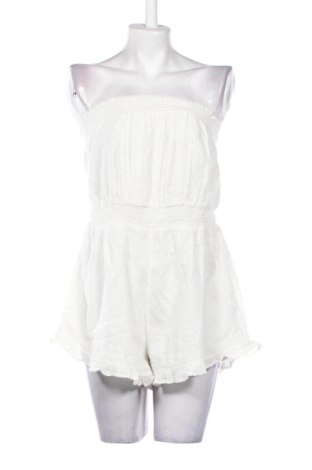 Kurzer Damenoverall Bershka, Größe L, Farbe Weiß, Preis 31,99 €, #137088004