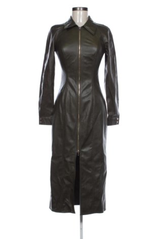 Дамско кожено палто Zara, Размер S, Цвят Зелен, Цена 93,00 €, #137141314