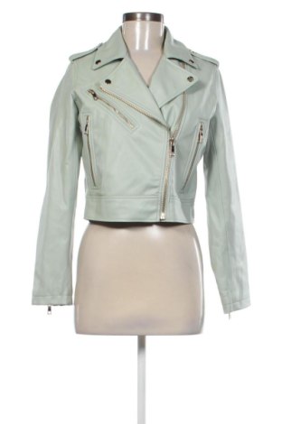 Дамско кожено яке Zara, Размер S, Цвят Зелен, Цена 25,00 €, #137038456