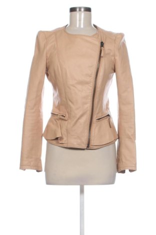 Дамско кожено яке Zara, Размер M, Цвят Бежов, Цена 61,00 €, #137039766