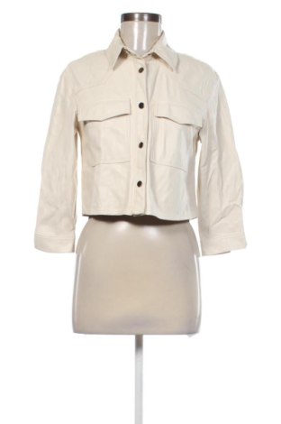 Damen Lederjacke Bershka, Größe S, Farbe Ecru, Preis 24,00 €, #137056415