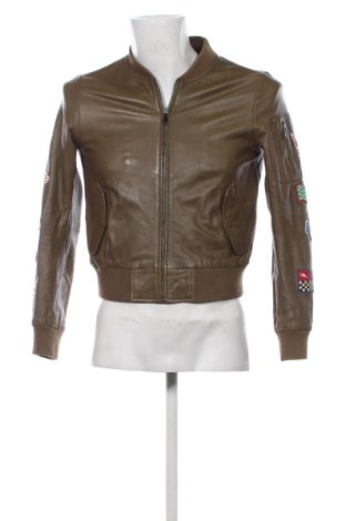 Geacă de piele pentru bărbati Mango, Mărime M, Culoare Verde, Preț 341,19 Lei, #137009720