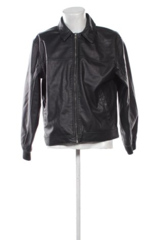 Мъжко кожено яке Pull&Bear, Размер L, Цвят Черен, Цена 20,45 €, #137085533